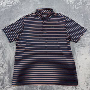 Under Armour Shirt Men's Sz XL The The Playoff Polo Blue Orange Striped Golf